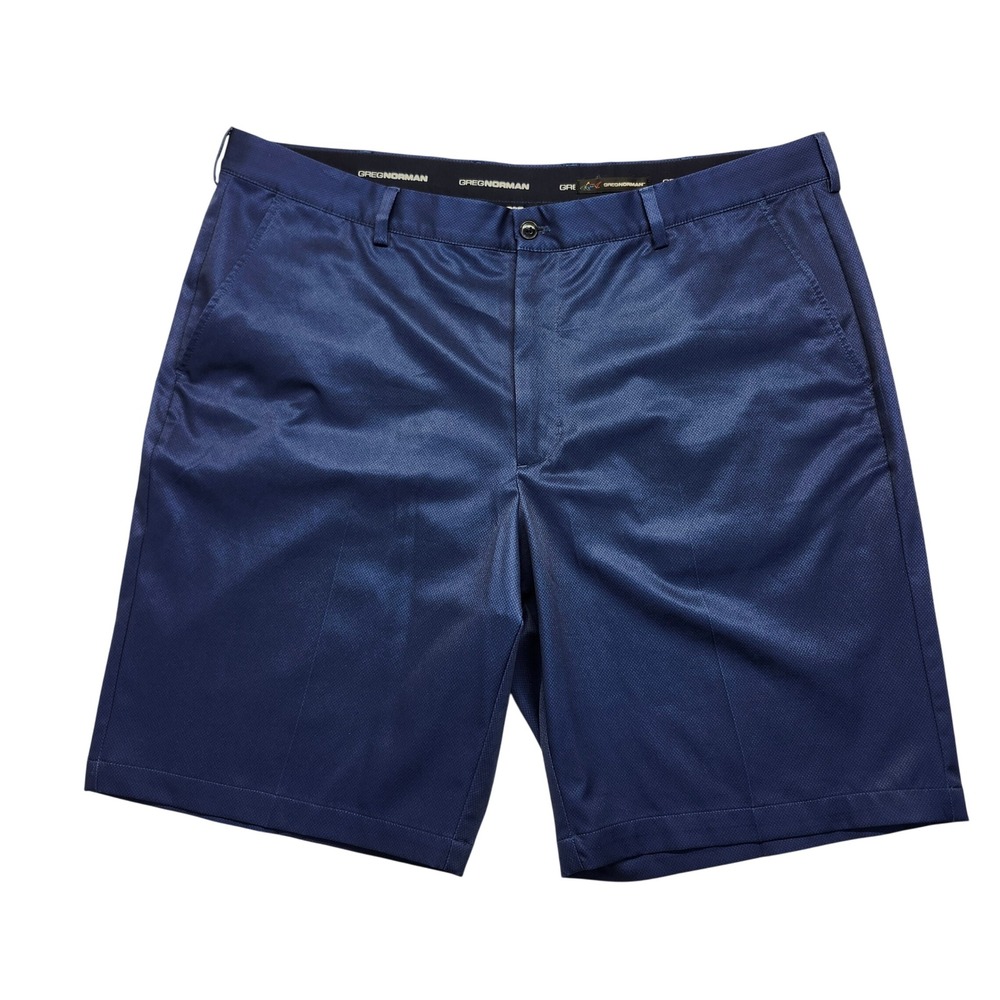 Greg Norman Golf Shorts‎ Mens 40 Navy Blue Excellent Stretch Performance Diamond